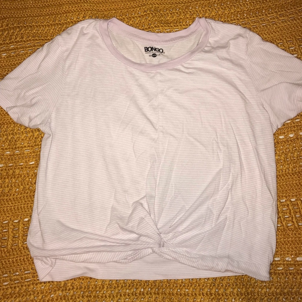 Pink and White Striped Bongo Crop Top